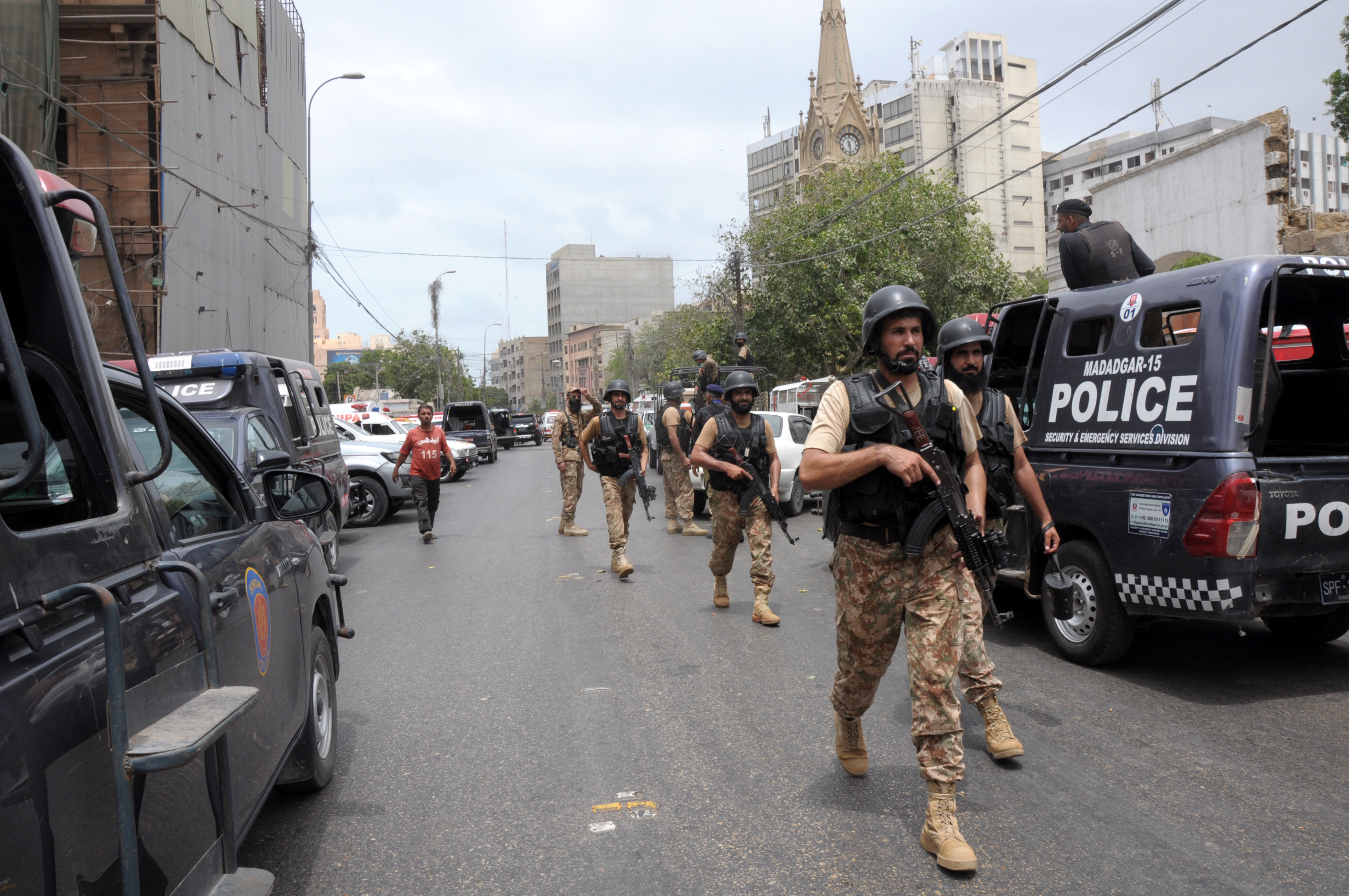 Police or security presence in Rawalpindi under Section 144 order Police or security presence in Rawalpindi under Section 144 order