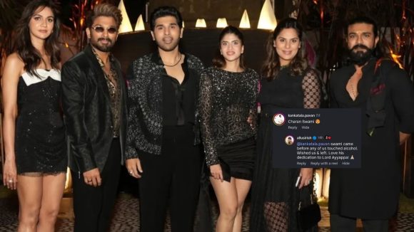 Allu Sirish Counters Trolls on Ram Charan's Ayyappa Deeksha Party Controversy Allu Sirish Counters Trolls on Ram Charan's Ayyappa Deeksha Party Controversy