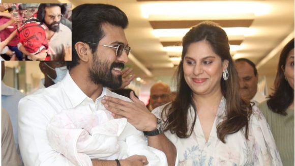 Ram Charan Faces Fan Frenzy with Daughter Klin Kaara Amid Twins' Arrival Ram Charan Faces Fan Frenzy with Daughter Klin Kaara Amid Twins' Arrival