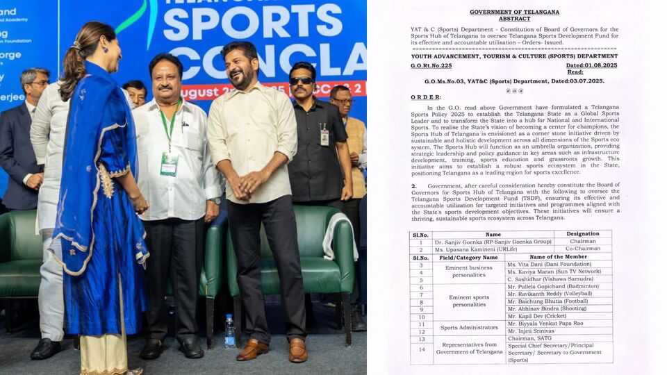 తెలంగాణ స్పోర్ట్స్ హబ్లో ఉపాసనకు అత్యున్నత బాధ్యతలు.. సీఎం రేవంత్ రెడ్డిపై రామ్ చరణ్ భార్య ట్వీట్ తెలంగాణ స్పోర్ట్స్ హబ్లో ఉపాసనకు అత్యున్నత బాధ్యతలు.. సీఎం రేవంత్ రెడ్డిపై రామ్ చరణ్ భార్య ట్వీట్