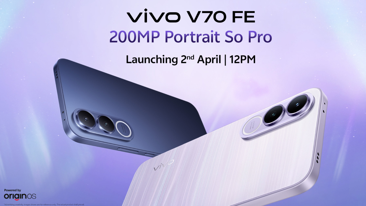 Vivo V70 FE: ఏప్రిల్ 2న సంచలనం! 7000mAh బ్యాటరీతో మీ జేబులో ఒదిగే ధరలో! Vivo V70 FE: ఏప్రిల్ 2న సంచలనం! 7000mAh బ్యాటరీతో మీ జేబులో ఒదిగే ధరలో!