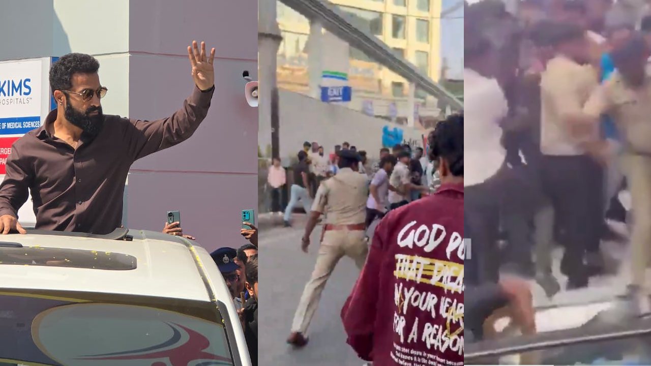 NTR Fans' Rampage in Bengaluru: Hospital Damaged, Police Lathi-charge NTR Fans' Rampage in Bengaluru: Hospital Damaged, Police Lathi-charge