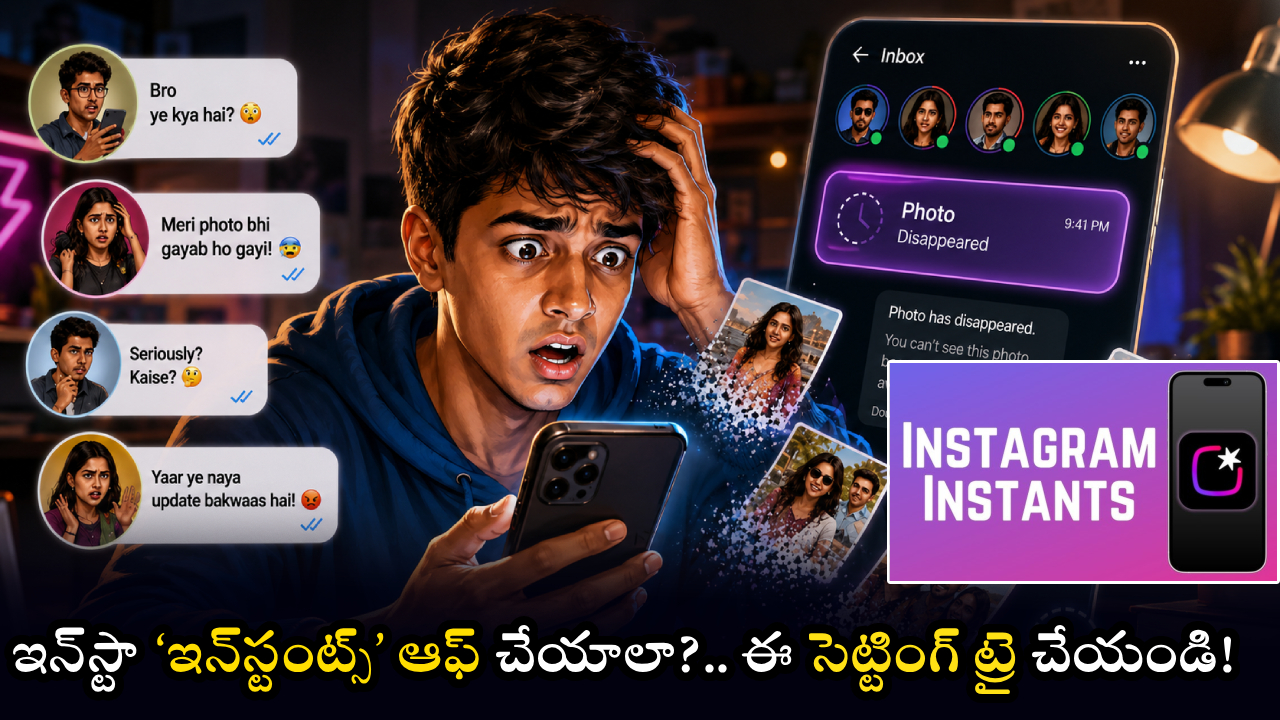 ఇన్స్టాగ్రామ్ 'ఇన్స్టంట్స్' ఫీచర్: ప్రైవసీకి ముప్పు? టెన్షన్ వద్దు, ఈ సెట్టింగ్ మార్చండి! ఇన్స్టాగ్రామ్ 'ఇన్స్టంట్స్' ఫీచర్: ప్రైవసీకి ముప్పు? టెన్షన్ వద్దు, ఈ సెట్టింగ్ మార్చండి!