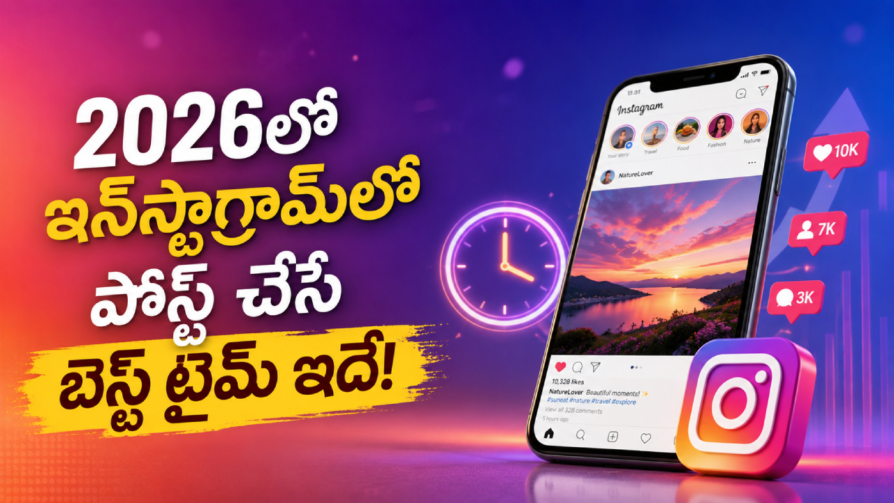 ఇన్స్టాగ్రామ్ రీచ్ కోసం టైమ్ కాదు, ఇదే అసలు రహస్యం! 2026లో మీ పోస్టులు వైరల్ అవ్వాలంటే ఇది తెలుసుకోండి! ఇన్స్టాగ్రామ్ రీచ్ కోసం టైమ్ కాదు, ఇదే అసలు రహస్యం! 2026లో మీ పోస్టులు వైరల్ అవ్వాలంటే ఇది తెలుసుకోండి!
