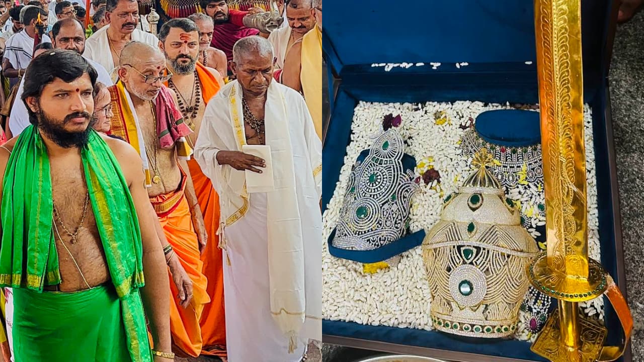 ఇళయరాజా 8 కోట్ల కానుకలు, బంగారు కిరీటాలు, ఖడ్గం సమర్పించిన మ్యూజిక్ మాస్ట్రో ఇళయరాజా 8 కోట్ల కానుకలు, బంగారు కిరీటాలు, ఖడ్గం సమర్పించిన మ్యూజిక్ మాస్ట్రో