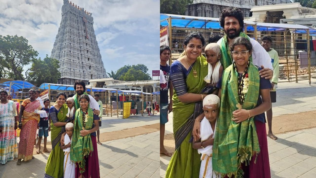 Sivakarthikeyan Tonsures for Sons at Tiruchendur; Family Photos Go Viral Sivakarthikeyan Tonsures for Sons at Tiruchendur; Family Photos Go Viral