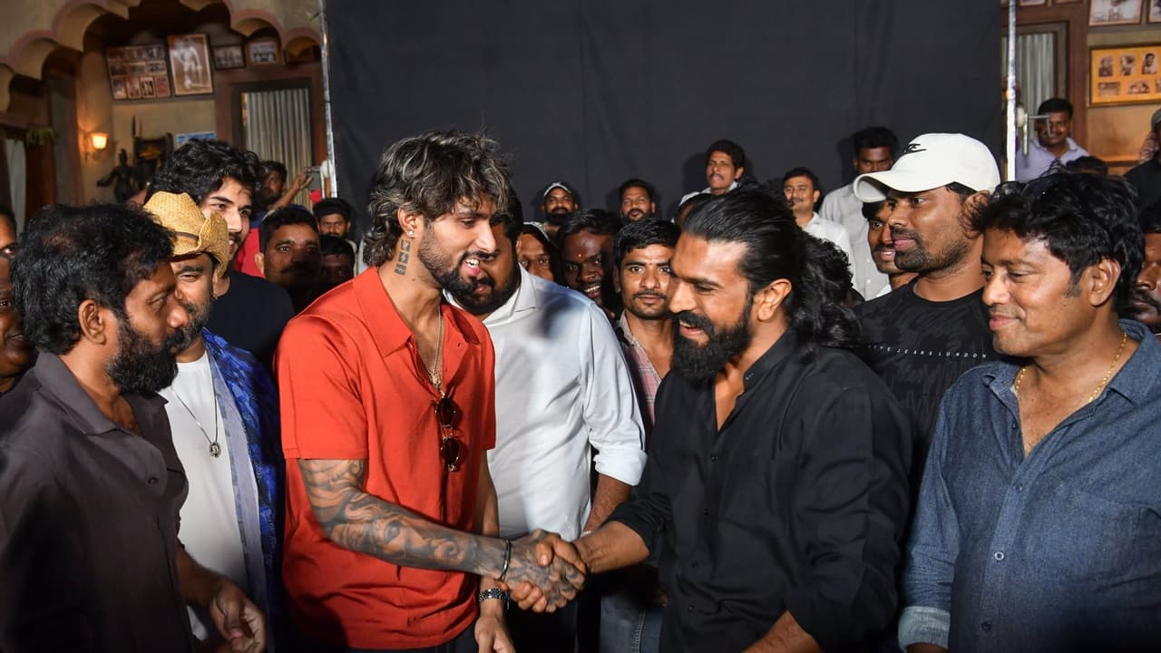 Ram Charan's 'Peddi' Sets Buzz with Tilak Varma's Surprise Visit & Special Gift! Ram Charan's 'Peddi' Sets Buzz with Tilak Varma's Surprise Visit & Special Gift!