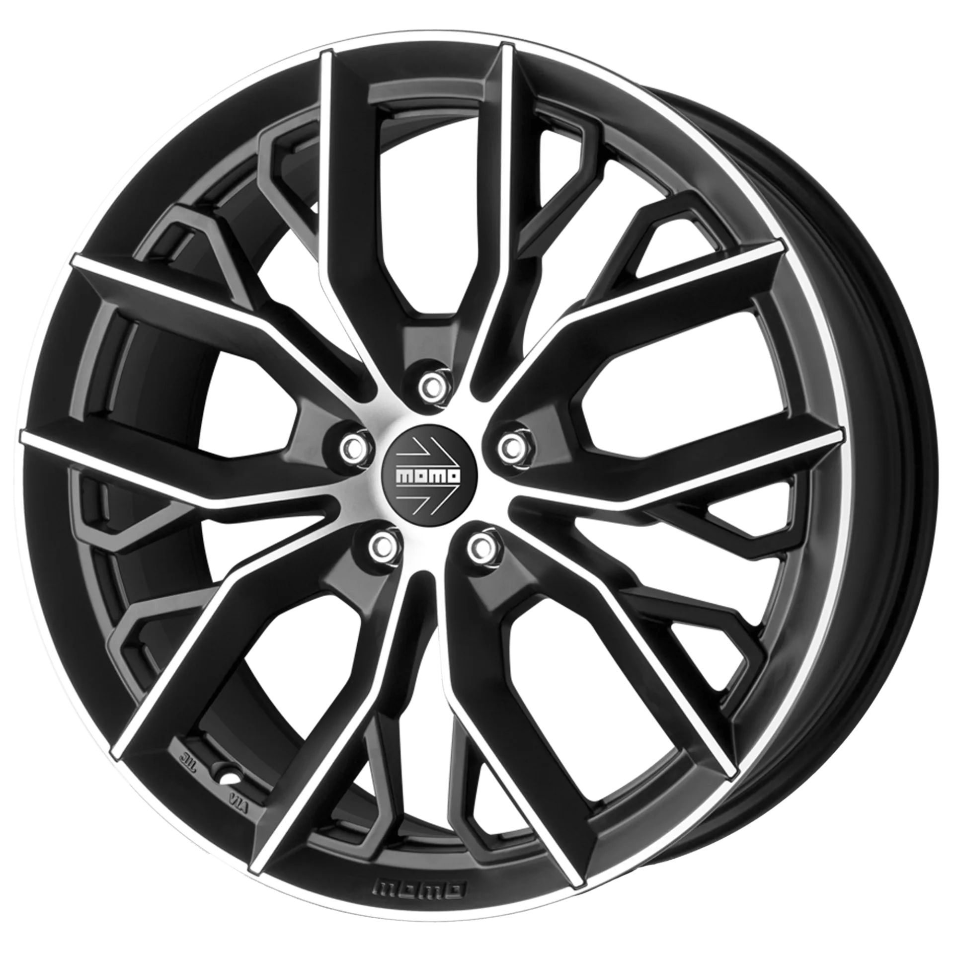 Jante MOMO Massimo MATT BLACK POLISHED 7.5J17 5X108 ET50