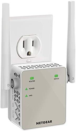 NETGEAR Wi-Fi Range Extender EX6120 – Coverage Up to 1200 Sq Ft and 20 Devices with AC1200 Dual Band Wireless Signal Booster & Repeater (Up to 1200Mbps Speed), and Compact Wall Plug Design NETGEAR Wi-Fi Range Extender EX6120 – Coverage Up to 1200 Sq Ft and 20 Devices with AC1200 Dual Band Wireless Signal Booster & Repeater (Up to 1200Mbps Speed), and Compact Wall Plug Design
