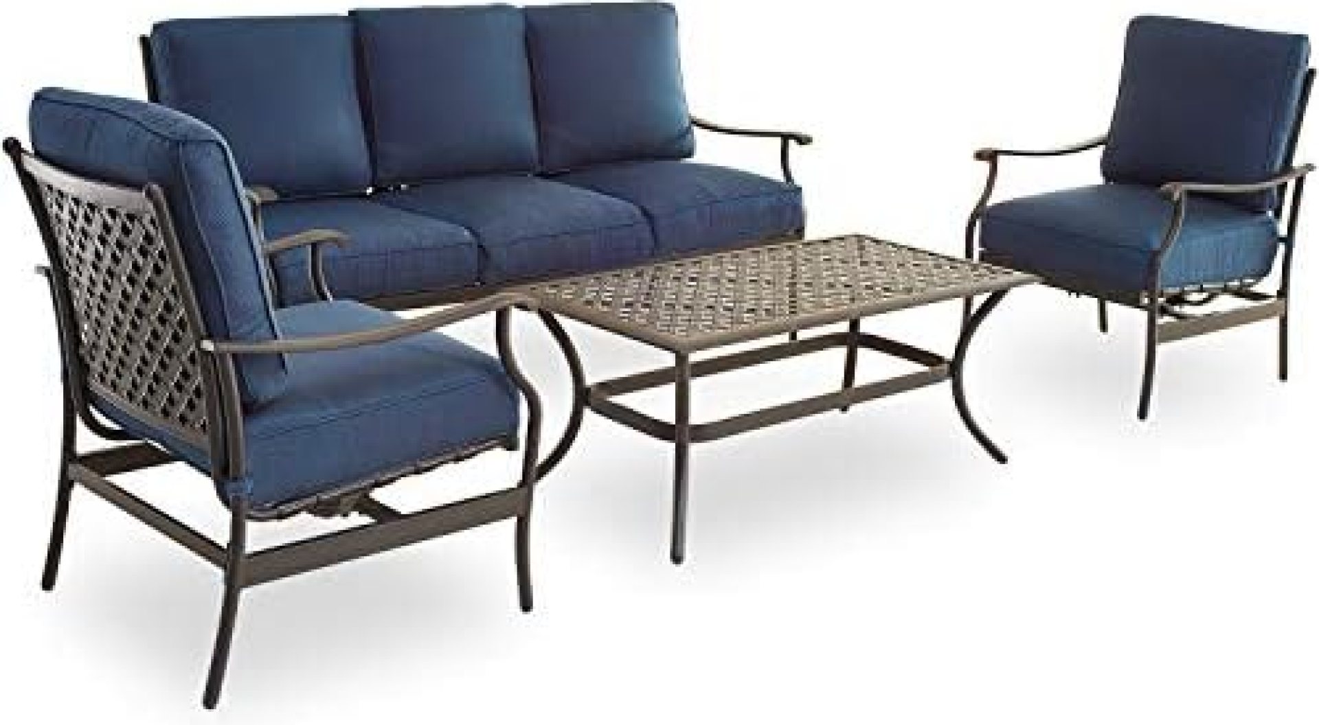 PatioFestival Patio Conversation Set 4 Pieces Cushioned Outdoor Furniture Sets with All Weather Frame PatioFestival Patio Conversation Set 4 Pieces Cushioned Outdoor Furniture Sets with All Weather Frame