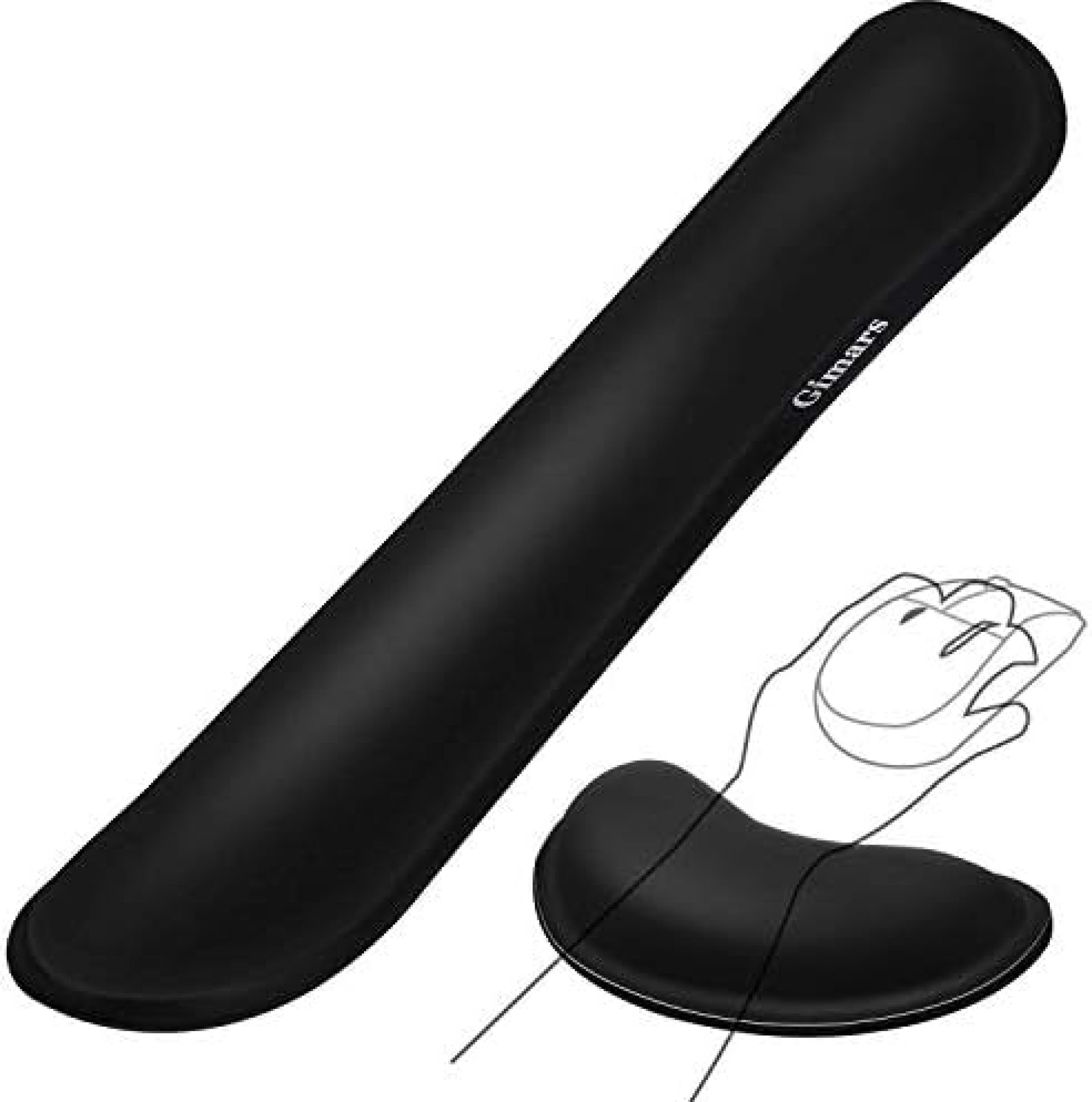 Gimars Upgrade Enlarge Gel Memory Foam Set Keyboard Wrist Rest Pad, Mouse Wrist Cushion Support for Office, Computer, Laptop, Mac, Comfortable, Lightweight for Easy Typing Pain Relief, Black Gimars Upgrade Enlarge Gel Memory Foam Set Keyboard Wrist Rest Pad, Mouse Wrist Cushion Support for Office, Computer, Laptop, Mac, Comfortable, Lightweight for Easy Typing Pain Relief, Black