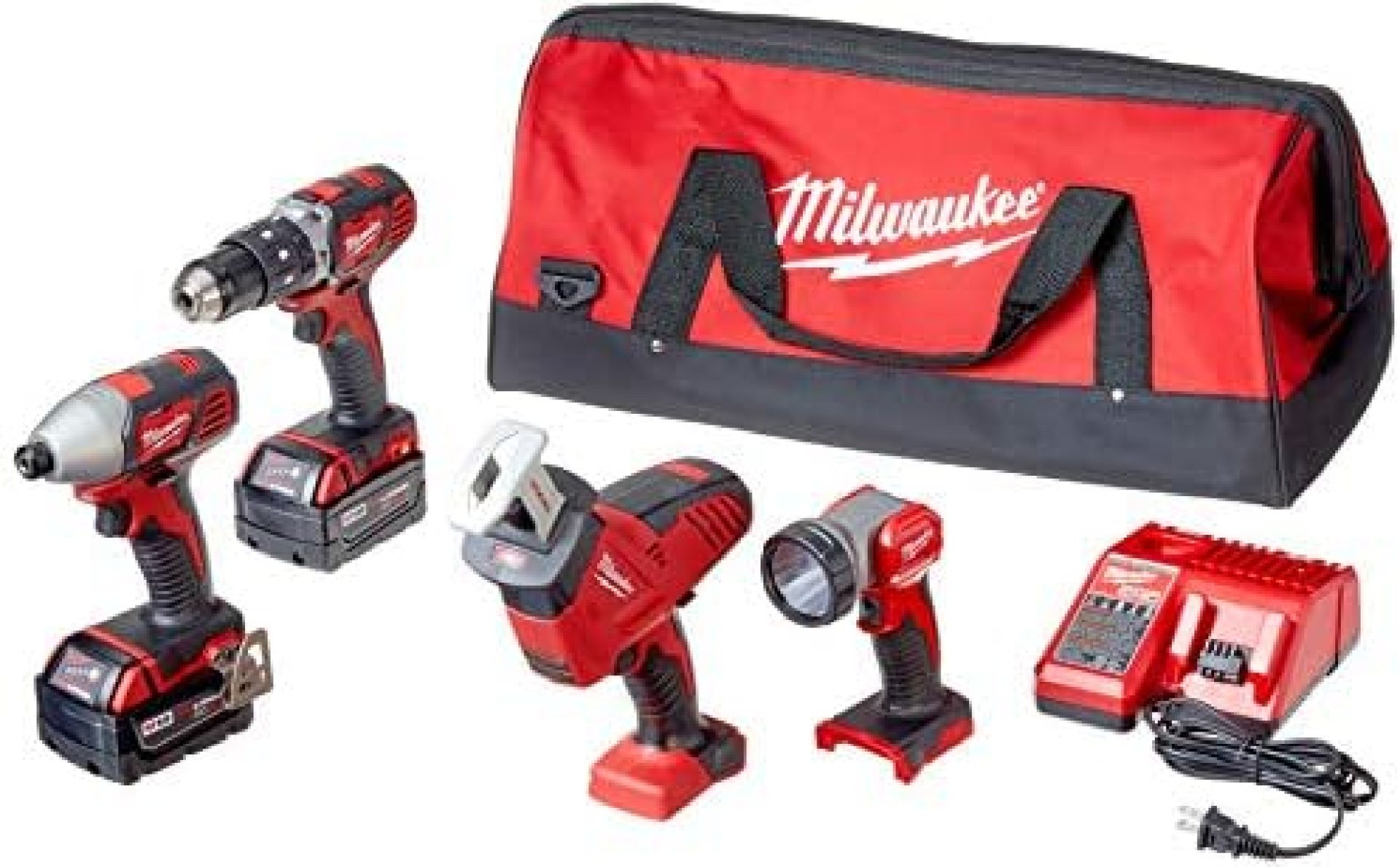 MILWAUKEE’S 2695-24 M18 18V Cordless Power Tool Combo Kit with Hammer Drill, Impact Driver, Reciprocating Saw, and Work Light (2 Batteries, Charger, and Tool Case Included) MILWAUKEE’S 2695-24 M18 18V Cordless Power Tool Combo Kit with Hammer Drill, Impact Driver, Reciprocating Saw, and Work Light (2 Batteries, Charger, and Tool Case Included)
