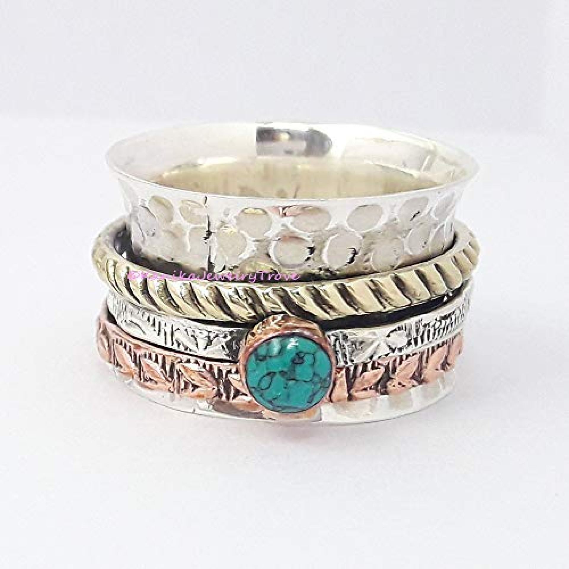 Turquoise Ring, Designer Ring, 925 Sterling Silver Spinner Gemstone Ring Jewelry, Meditation Ring, Handmade Hammered Ring, Spinning Ring, Anti Anxiety Ring, Turquoise Ring Mother’s Day Gift Turquoise Ring, Designer Ring, 925 Sterling Silver Spinner Gemstone Ring Jewelry, Meditation Ring, Handmade Hammered Ring, Spinning Ring, Anti Anxiety Ring, Turquoise Ring Mother’s Day Gift