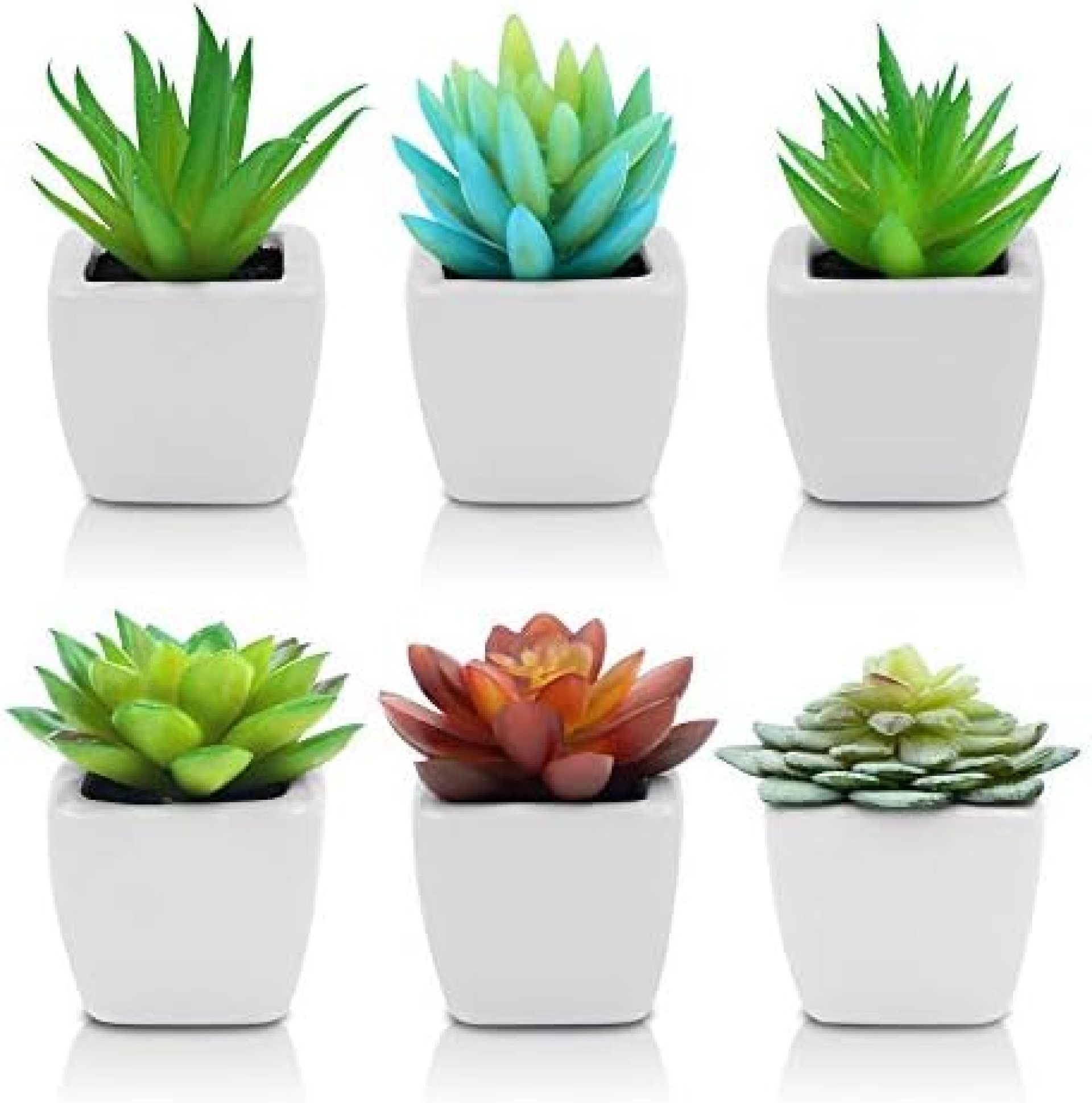 Pack of 6 – Mini Fake White Ceramic Potted Succulents Artificial Plants – Faux Succulents Plants for Home , Office Shelf Decorations Pack of 6 – Mini Fake White Ceramic Potted Succulents Artificial Plants – Faux Succulents Plants for Home , Office Shelf Decorations