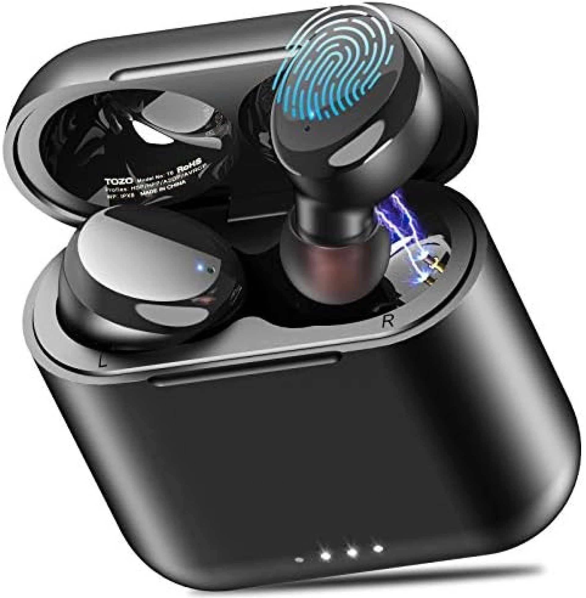 TOZO T6 True Wireless Earbuds Bluetooth Headphones Touch Control with Wireless Charging Case IPX8 Waterproof TWS Stereo Earphones in-Ear Built-in Mic Headset Premium Deep Bass for Sport Black TOZO T6 True Wireless Earbuds Bluetooth Headphones Touch Control with Wireless Charging Case IPX8 Waterproof TWS Stereo Earphones in-Ear Built-in Mic Headset Premium Deep Bass for Sport Black
