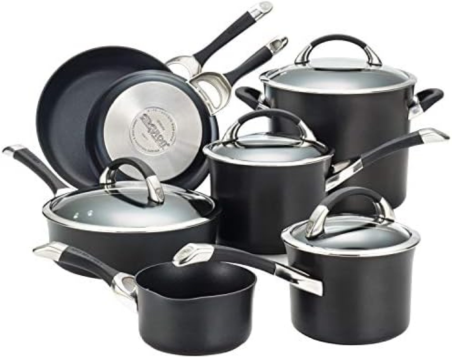 Circulon Symmetry Hard Anodized Nonstick Cookware Pots and Pans Set, 11-Piece, Black Circulon Symmetry Hard Anodized Nonstick Cookware Pots and Pans Set, 11-Piece, Black