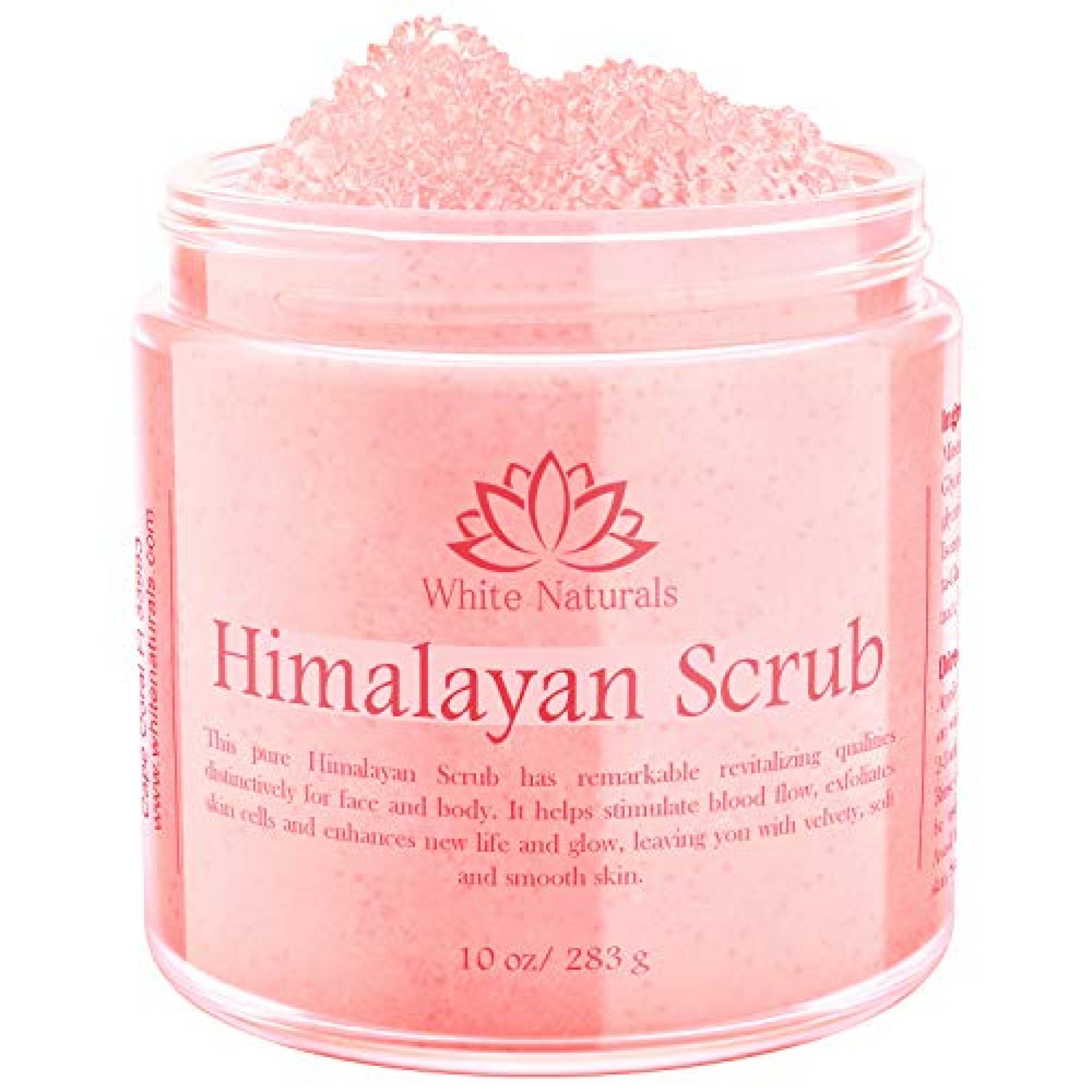 Pure Himalayan Salt Scrub, Exfoliating Body Scrub for Soft and Healthy Skin, Pink Himalayan Salt Face Scrub Removes Dead Skin Cells, Natural Foot Scrub Exfoliation Products, 12 oz By White Naturals Pure Himalayan Salt Scrub, Exfoliating Body Scrub for Soft and Healthy Skin, Pink Himalayan Salt Face Scrub Removes Dead Skin Cells, Natural Foot Scrub Exfoliation Products, 12 oz By White Naturals