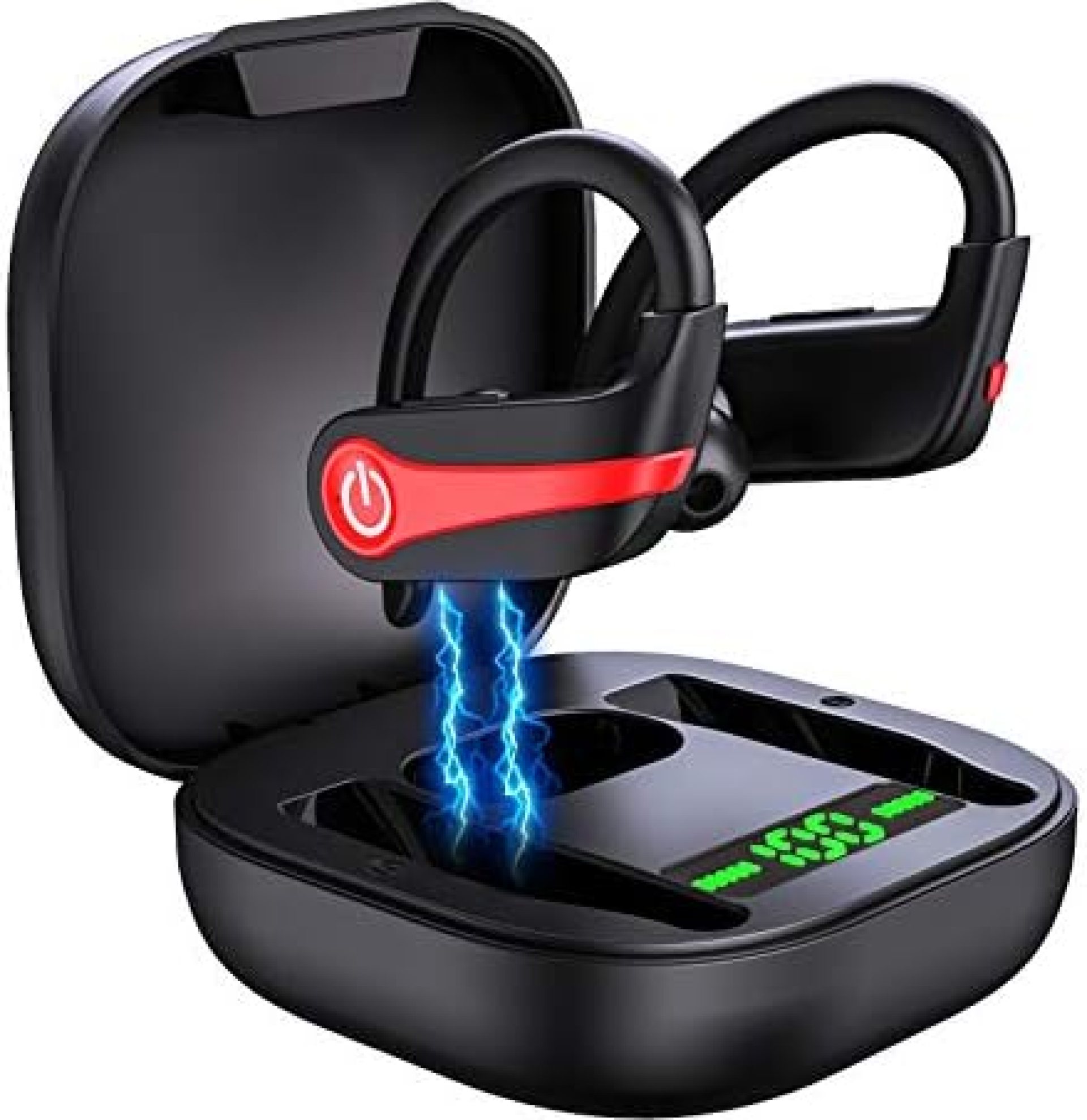 MuGo Wireless Earbuds, Bluetooth 5.1 Sport Headphones with Immersive Sound, Wireless Earhooks Headphones, 10H Single Playtime, CVC8.0 Noise Cancelling, IP7 Waterproof Wireless Earphones for Running MuGo Wireless Earbuds, Bluetooth 5.1 Sport Headphones with Immersive Sound, Wireless Earhooks Headphones, 10H Single Playtime, CVC8.0 Noise Cancelling, IP7 Waterproof Wireless Earphones for Running