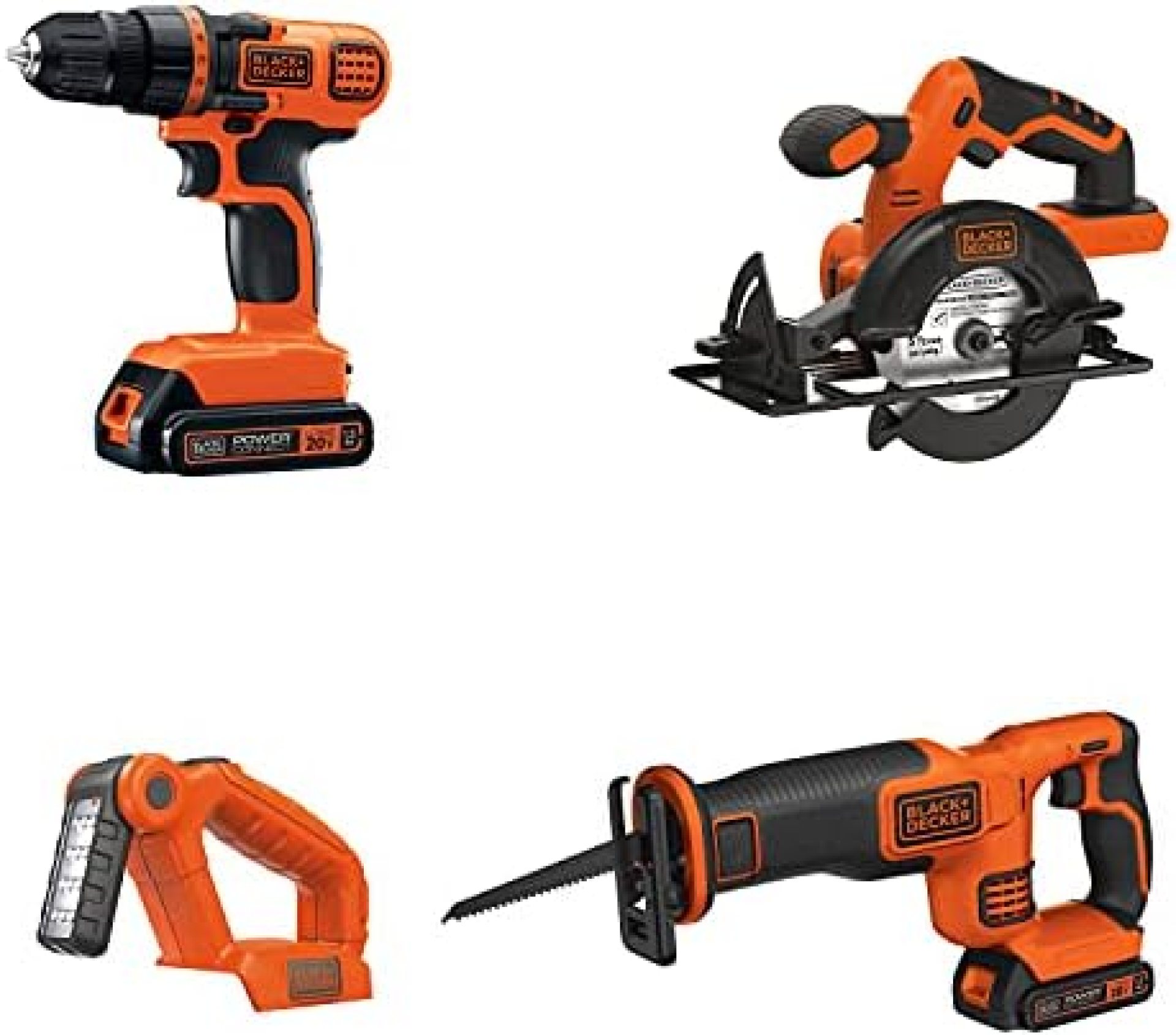 BLACK+DECKER 20V MAX Cordless Drill Combo Kit, 4-Tool (BD4KITCDCRL) BLACK+DECKER 20V MAX Cordless Drill Combo Kit, 4-Tool (BD4KITCDCRL)