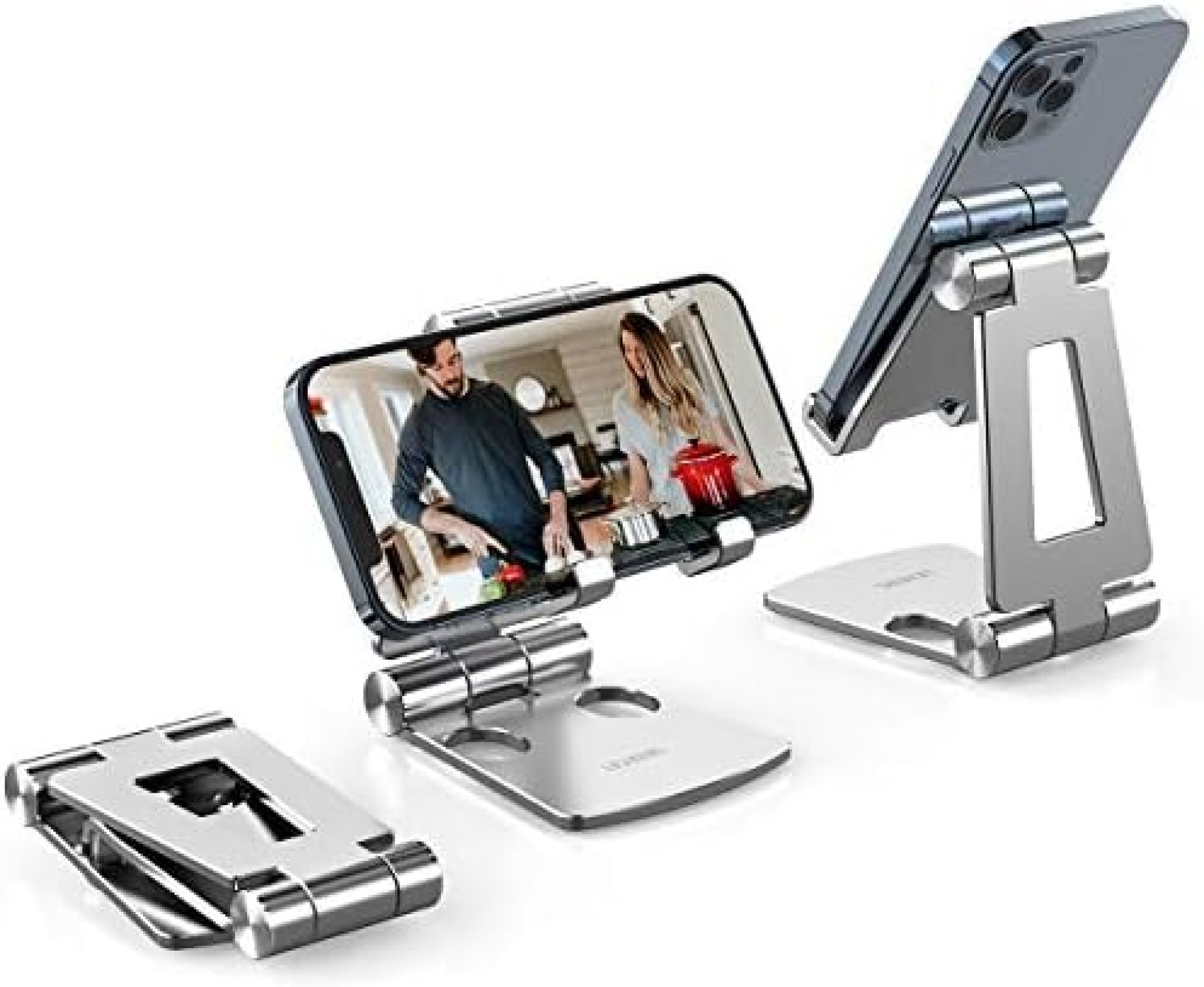 Cell Phone Stand,licheers Phone Stand for Desk, Foldable Phone Holder Compatible with All 4-7 Inch Moboile Phones Tablets(Silver) Cell Phone Stand,licheers Phone Stand for Desk, Foldable Phone Holder Compatible with All 4-7 Inch Moboile Phones Tablets(Silver)