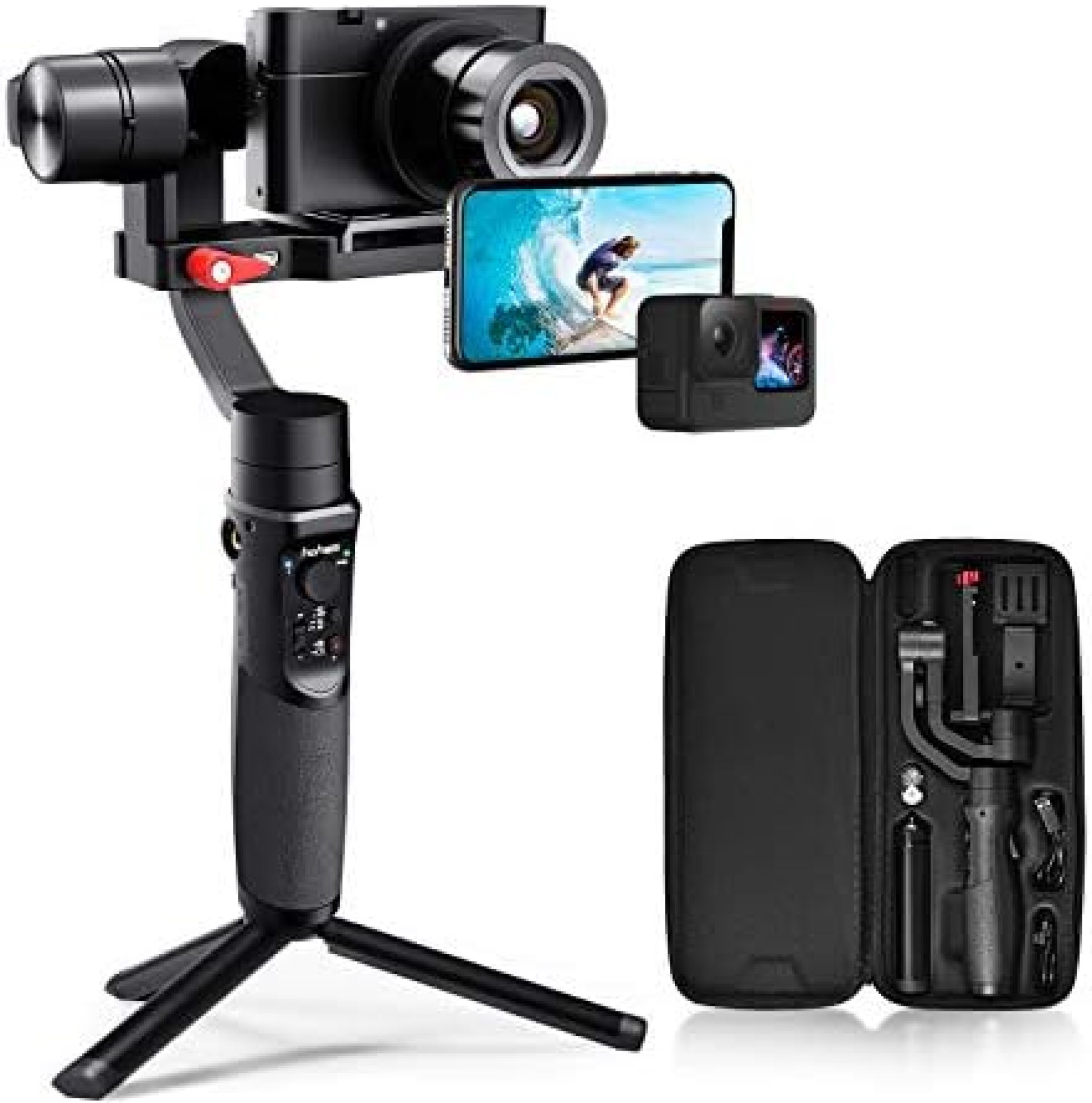 Hohem All in 1 3-Axis Gimbal Stabilizer for Compact Cameras/Action Camera/Smartphone w/ 600° Inception Mode, 0.9lbs Payload for iPhone 11 Pro Max/Gopro Hero 8/Sony Compact Camera RX100 – iSteady Multi Hohem All in 1 3-Axis Gimbal Stabilizer for Compact Cameras/Action Camera/Smartphone w/ 600° Inception Mode, 0.9lbs Payload for iPhone 11 Pro Max/Gopro Hero 8/Sony Compact Camera RX100 – iSteady Multi