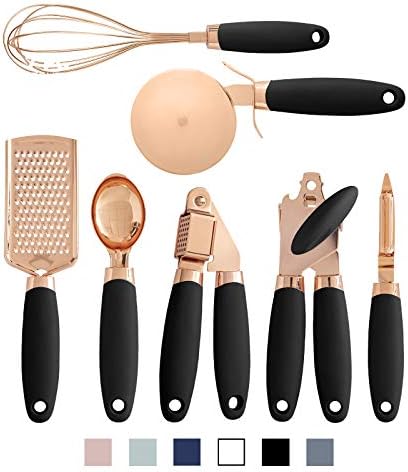 COOK With COLOR 7 Pc Kitchen Gadget Set Copper Coated Stainless Steel Utensils with Soft Touch Black Handles … COOK With COLOR 7 Pc Kitchen Gadget Set Copper Coated Stainless Steel Utensils with Soft Touch Black Handles …