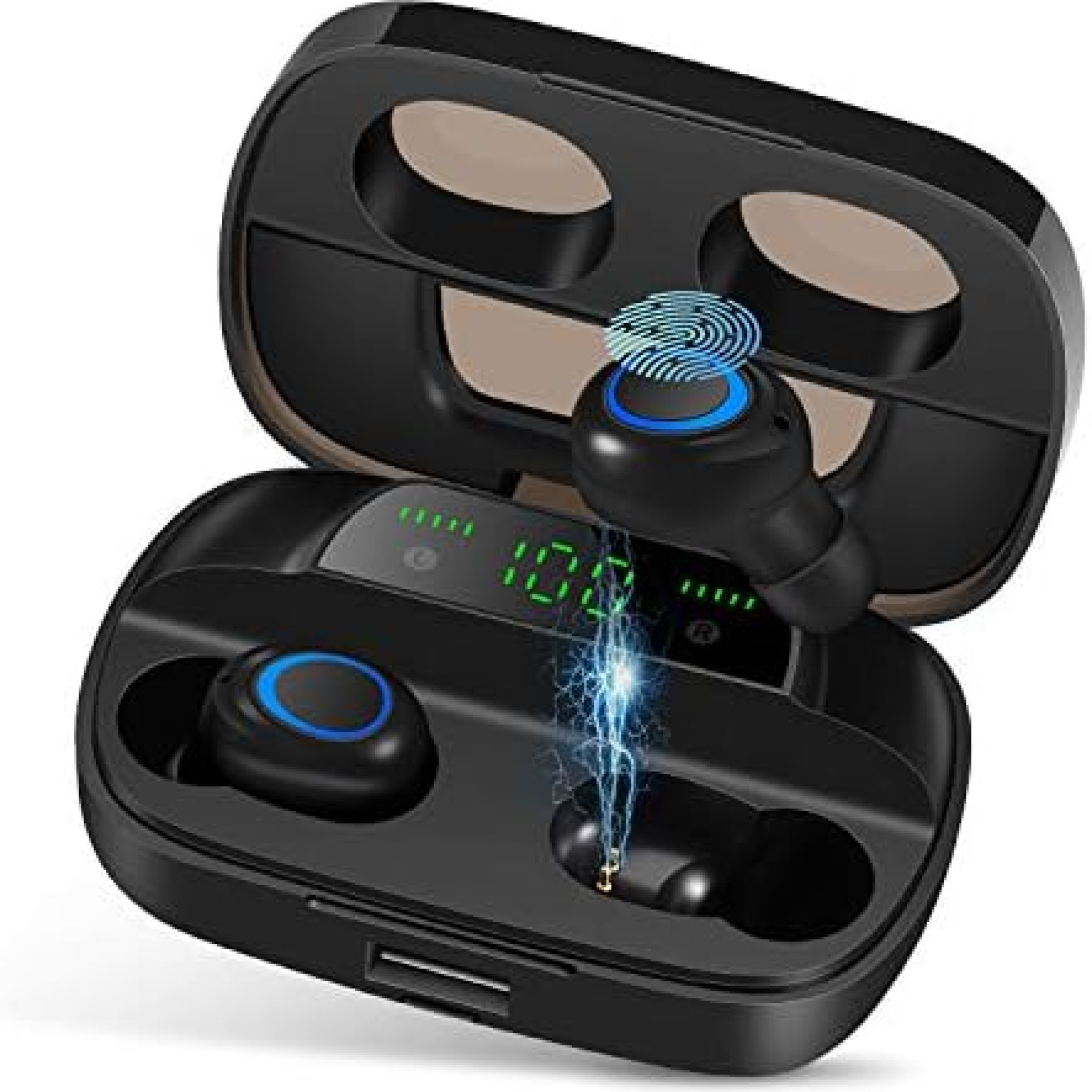 Wireless Earbuds, NEEKFOX IPX7 Waterproof Bluetooth 5.0 Headphones, Deep Bass Stereo Earphones Sports in-Ear Headset 120 Hours Playtime with Mic, LED Battery Display, Touch Control, AAC CVC 8.0 Wireless Earbuds, NEEKFOX IPX7 Waterproof Bluetooth 5.0 Headphones, Deep Bass Stereo Earphones Sports in-Ear Headset 120 Hours Playtime with Mic, LED Battery Display, Touch Control, AAC CVC 8.0
