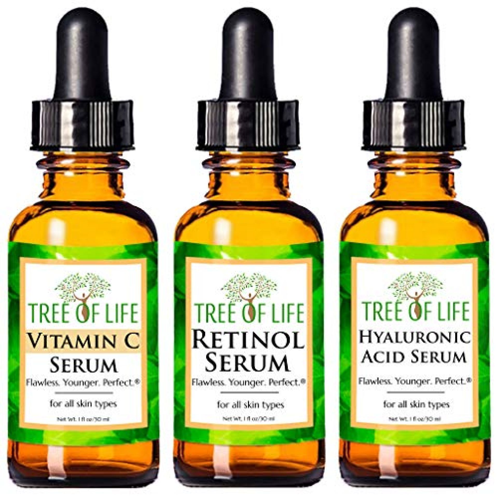 Anti Aging Serum 3-Pack for Face – Vitamin C Serum, Retinol Serum, Hyaluronic Acid Serum – Face Serum Full Regimen Anti Aging Serum 3-Pack for Face – Vitamin C Serum, Retinol Serum, Hyaluronic Acid Serum – Face Serum Full Regimen