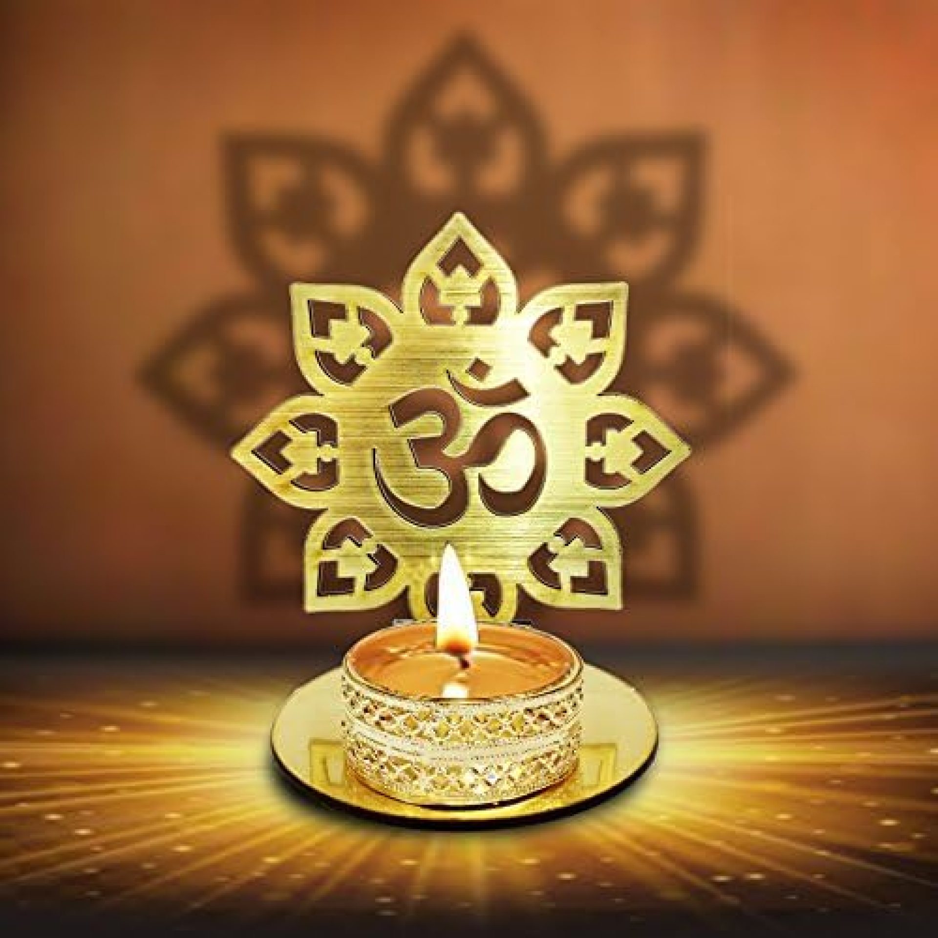 Om Shape Diwali Shadow Diya. Deepawali Traditional Decorative Diya in Om Shape for Home/Office..Religious Tea Light Candle Holder Stand. Decoration Indian Gifts Items (Gold) Om Shape Diwali Shadow Diya. Deepawali Traditional Decorative Diya in Om Shape for Home/Office..Religious Tea Light Candle Holder Stand. Decoration Indian Gifts Items (Gold)