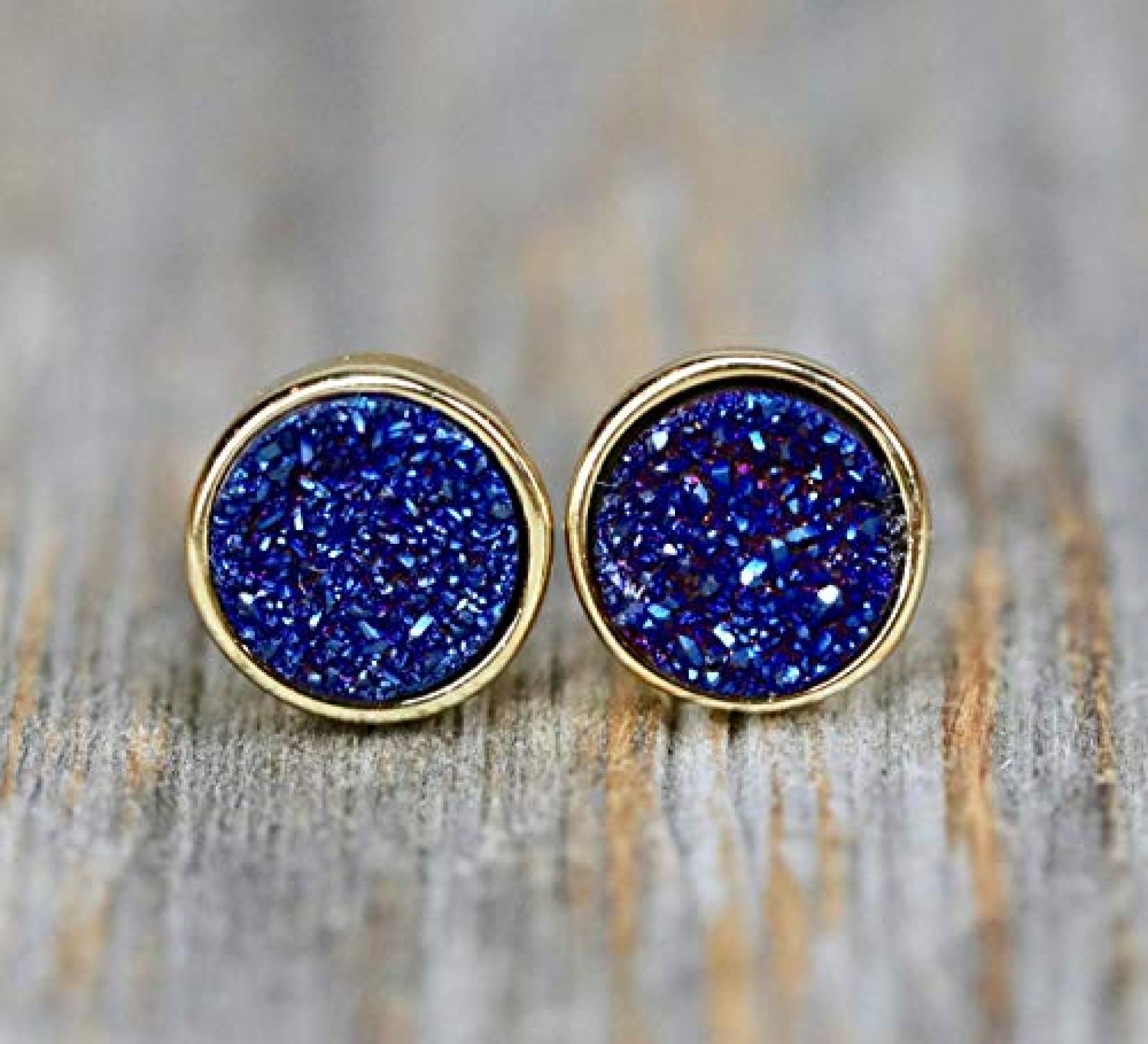 Dark Blue Druzy Stud Earring Genuine Druzy Quartz Gemstone Navy Royal Blue-8mm- Women’s Jewelry Gift Idea-Graduation Dark Blue Druzy Stud Earring Genuine Druzy Quartz Gemstone Navy Royal Blue-8mm- Women’s Jewelry Gift Idea-Graduation