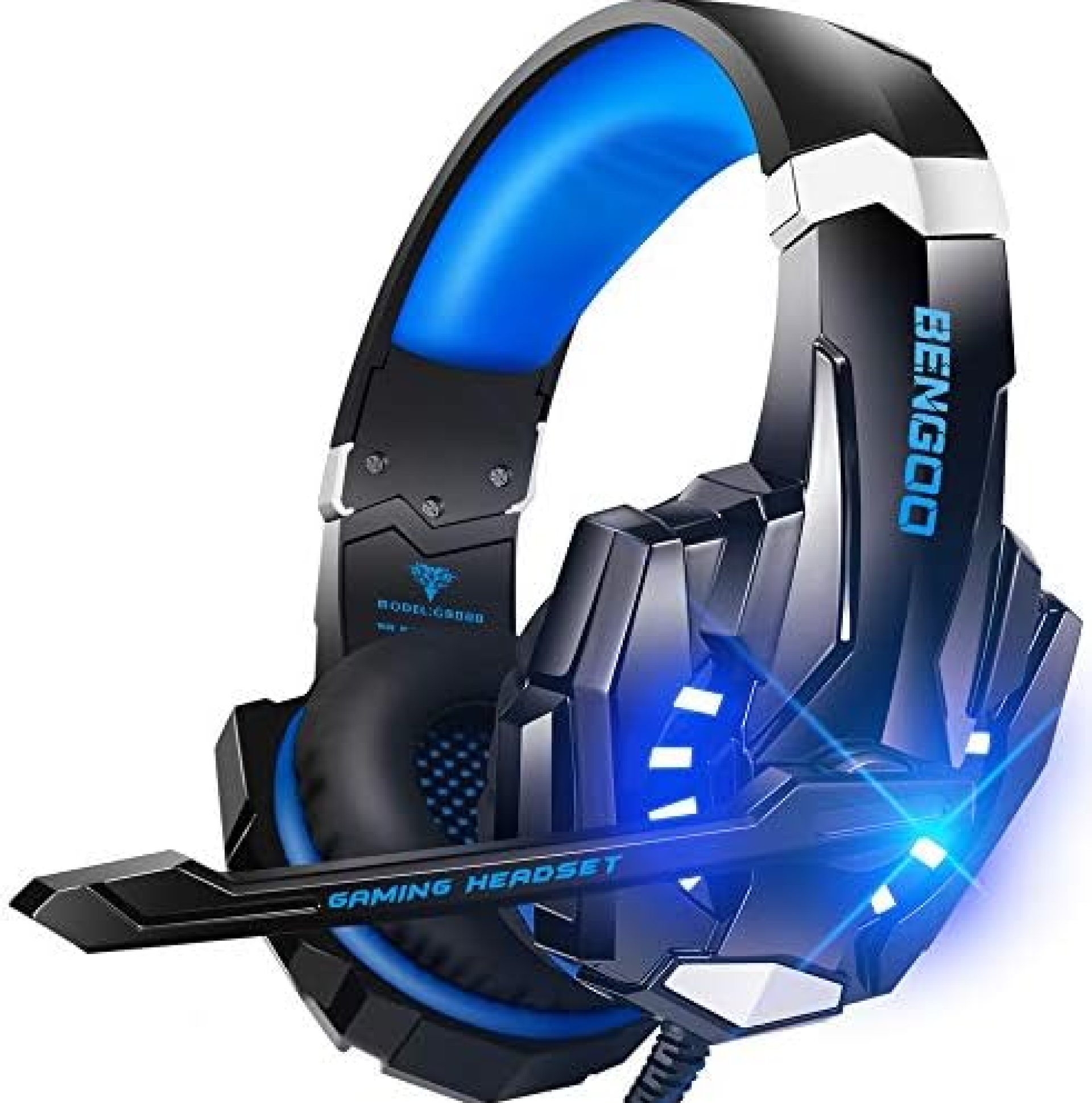 BENGOO G9000 Stereo Gaming Headset for PS4 PC Xbox One PS5 Controller, Noise Cancelling Over Ear Headphones with Mic, LED Light, Bass Surround, Soft Memory Earmuffs for Laptop Mac Nintendo NES Games BENGOO G9000 Stereo Gaming Headset for PS4 PC Xbox One PS5 Controller, Noise Cancelling Over Ear Headphones with Mic, LED Light, Bass Surround, Soft Memory Earmuffs for Laptop Mac Nintendo NES Games