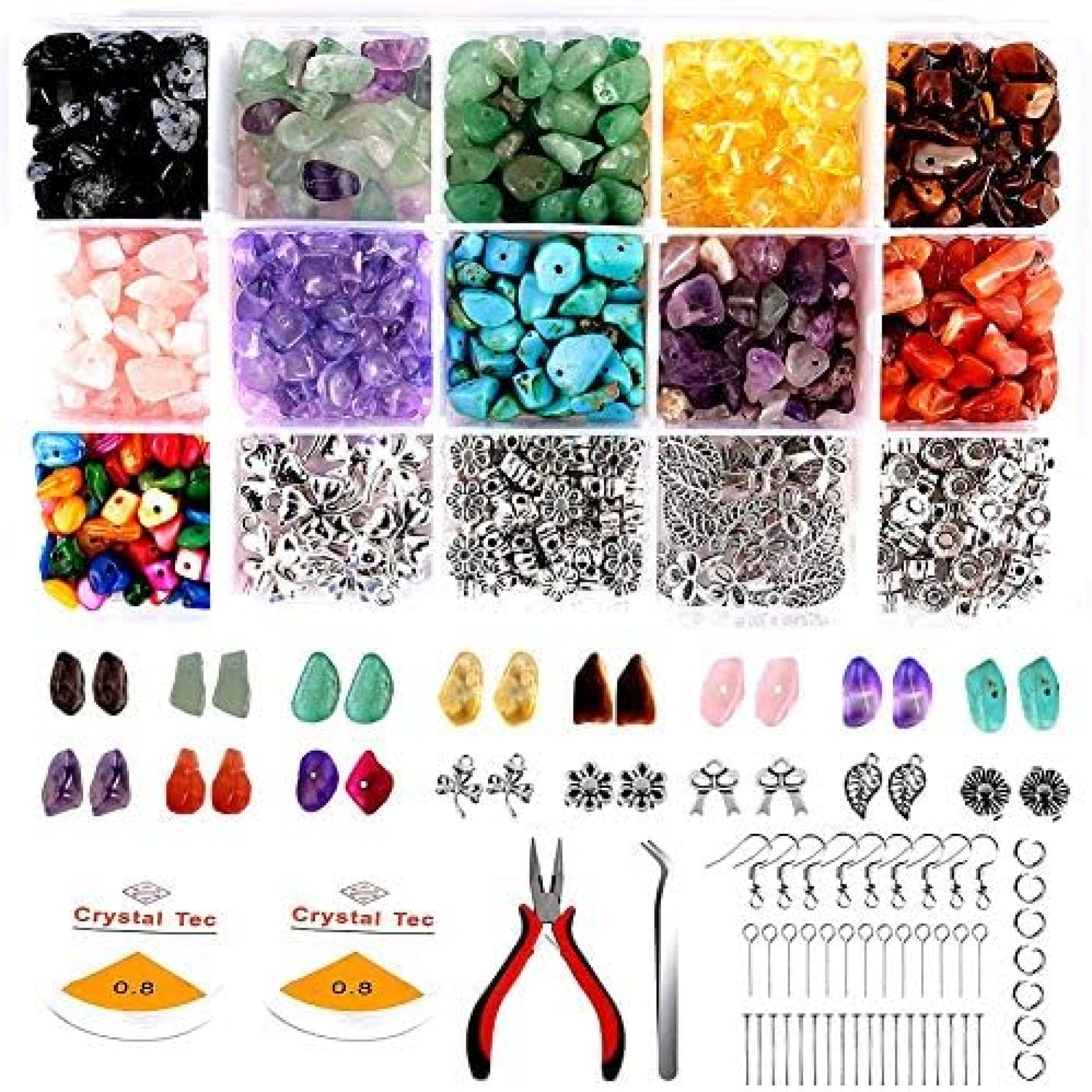 Crystal for Jewelry Making, 934Pcs Irregular Gemstones and Crystals Chip Stone Beads, Jewelry Making Gemstones Kit for DIY Jewelry Necklace Bracelet and Earrings Making Supplies Crystal for Jewelry Making, 934Pcs Irregular Gemstones and Crystals Chip Stone Beads, Jewelry Making Gemstones Kit for DIY Jewelry Necklace Bracelet and Earrings Making Supplies