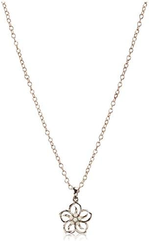 Sterling Silver Gemstone Flower Pendant Necklace Sterling Silver Gemstone Flower Pendant Necklace