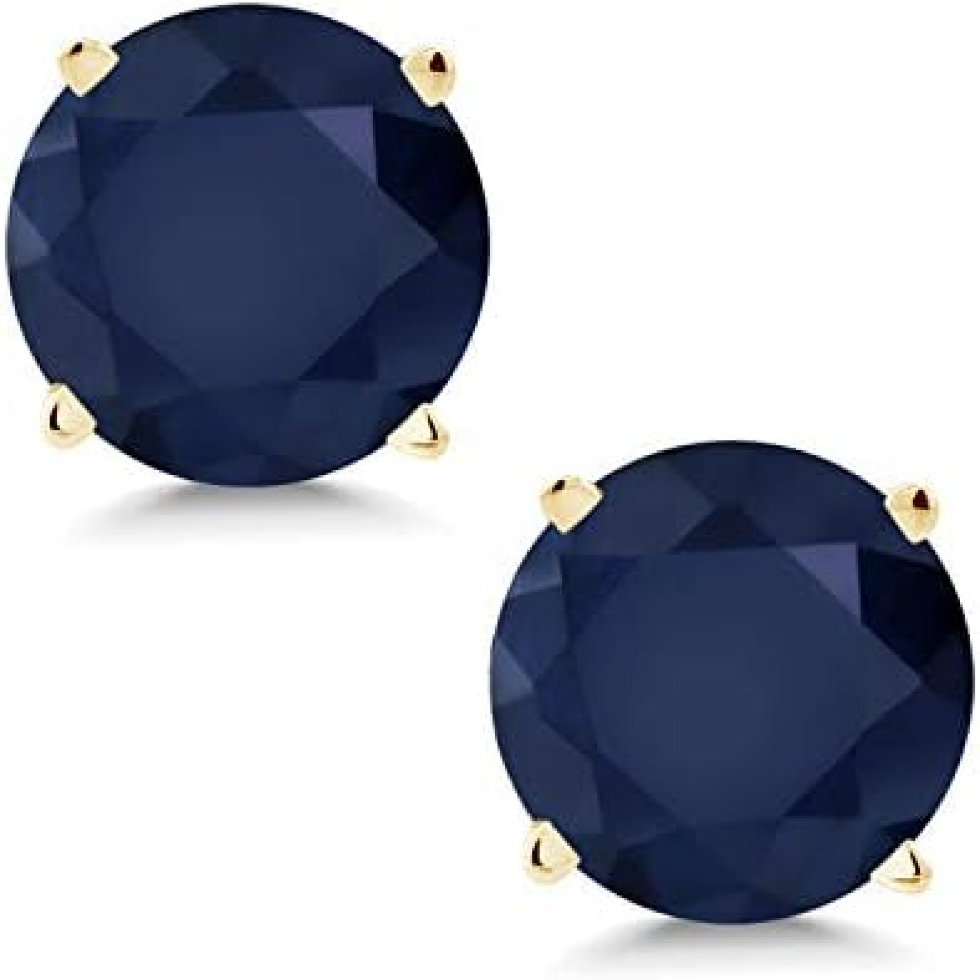 Gem Stone King 14K Yellow Gold Blue Sapphire Women’s Stud Earrings Gemstone Birthstone 2.00 Ctw Round 6MM Gem Stone King 14K Yellow Gold Blue Sapphire Women’s Stud Earrings Gemstone Birthstone 2.00 Ctw Round 6MM