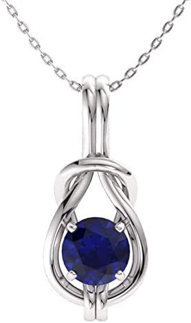 Diamondere Natural and Certified Gemstone Infinity Knot Solitaire Necklace in 14k White Gold | 0.42 Carat Pendant with Chain Diamondere Natural and Certified Gemstone Infinity Knot Solitaire Necklace in 14k White Gold | 0.42 Carat Pendant with Chain