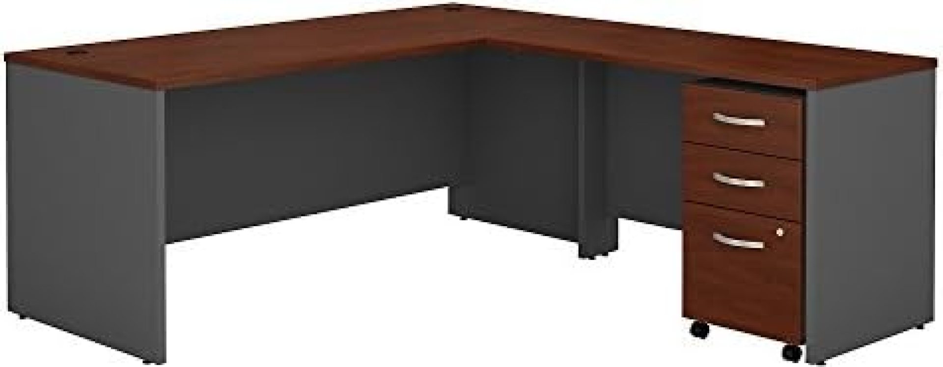 Bush Business Furniture Series C 72W L Shaped Desk with 48W Return and Mobile File Cabinet, Hansen Cherry Bush Business Furniture Series C 72W L Shaped Desk with 48W Return and Mobile File Cabinet, Hansen Cherry