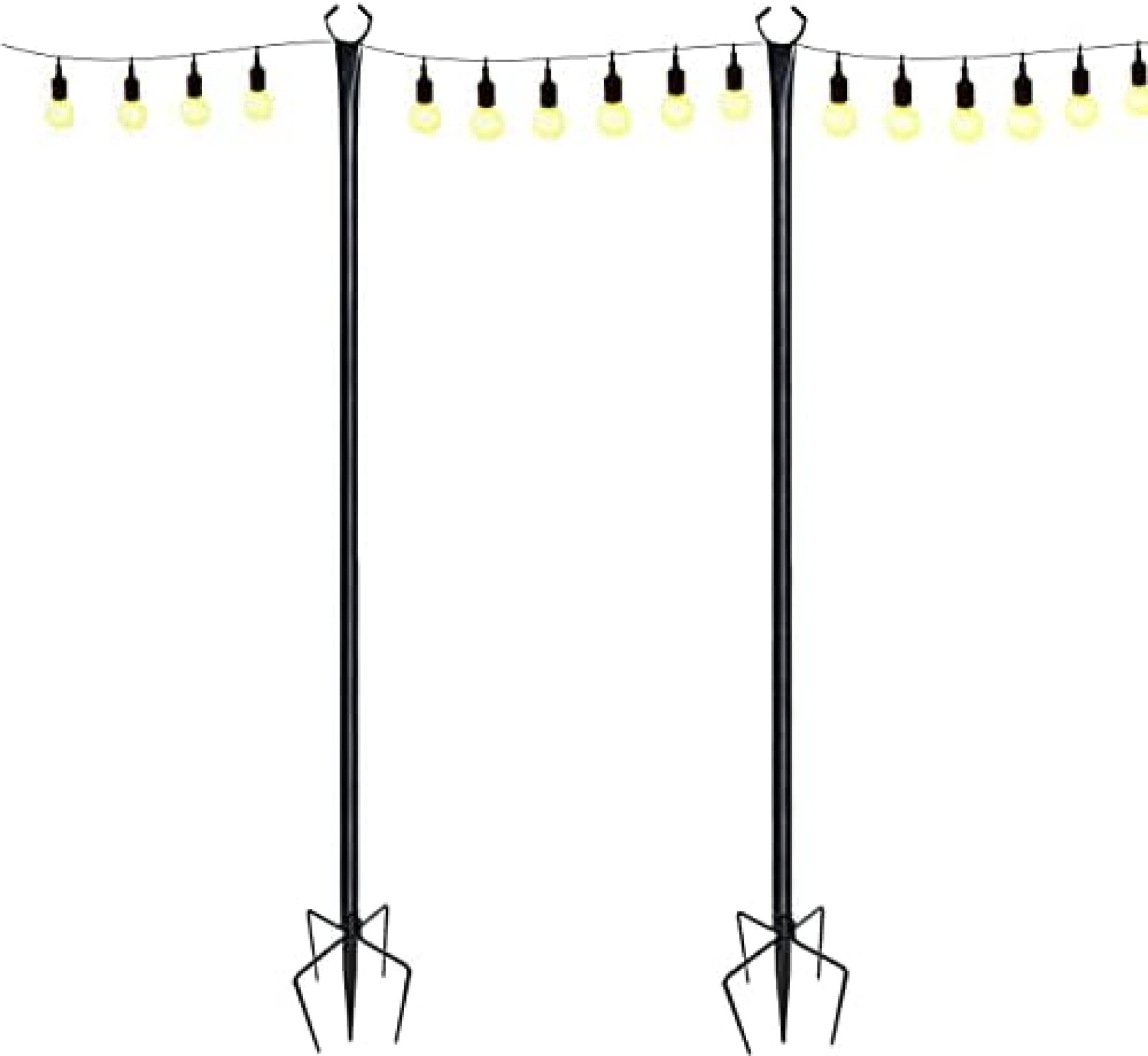 String Light Poles Outdoors 9FT Hanging String Lights for Backyard,Patio,House Garden,Wedding,Party,Birthday Decorations or Solar Outdoor Lights LED Bulbs with 5 Prong Fork (9FT – 2 Pack) String Light Poles Outdoors 9FT Hanging String Lights for Backyard,Patio,House Garden,Wedding,Party,Birthday Decorations or Solar Outdoor Lights LED Bulbs with 5 Prong Fork (9FT – 2 Pack)