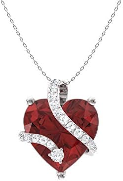 Diamondere Natural and Certified Heart Cut Gemstone and Diamond Wrap Heart Petite Necklace in 14k White Gold | 1.68 Carat Pendant with Chain Diamondere Natural and Certified Heart Cut Gemstone and Diamond Wrap Heart Petite Necklace in 14k White Gold | 1.68 Carat Pendant with Chain