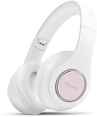 Bluetooth Headphones Over Ear, pollini Wireless Headset V5.0 with Deep Bass, Soft Memory-Protein Earmuffs and Built-in Mic for iPhone/Android Cell Phone/PC/TV (White) Bluetooth Headphones Over Ear, pollini Wireless Headset V5.0 with Deep Bass, Soft Memory-Protein Earmuffs and Built-in Mic for iPhone/Android Cell Phone/PC/TV (White)