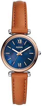 Fossil Women’s Carlie Mini Stainless Steel and Leather Quartz Watch Fossil Women’s Carlie Mini Stainless Steel and Leather Quartz Watch