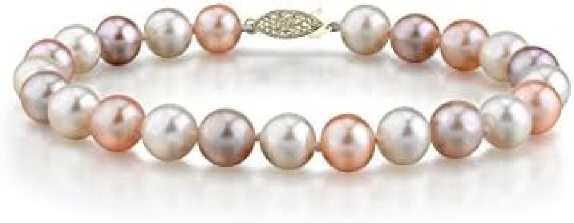 THE PEARL SOURCE 14K Gold 7-8mm AAAA Quality Round Multicolor Freshwater Cultured Pearl Bracelet for Women THE PEARL SOURCE 14K Gold 7-8mm AAAA Quality Round Multicolor Freshwater Cultured Pearl Bracelet for Women