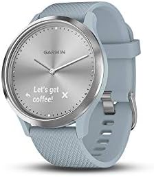 Garmin vivomove HR, Hybrid Smartwatch for Men and Women, Silver with Sea Foam Silicone Band Garmin vivomove HR, Hybrid Smartwatch for Men and Women, Silver with Sea Foam Silicone Band