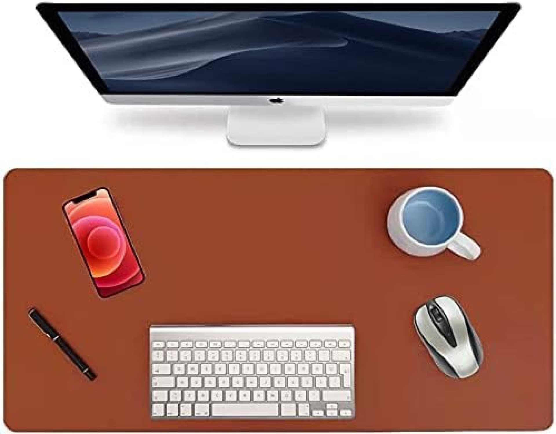 Qisebin Leather Desk Pad Protector,Mouse Pad,Office Desk Mat, Non-Slip PU Leather Desk Blotter,Laptop Desk Pad,Waterproof Desk Writing Pad for Office and Home (Brown – 31.5inch) Qisebin Leather Desk Pad Protector,Mouse Pad,Office Desk Mat, Non-Slip PU Leather Desk Blotter,Laptop Desk Pad,Waterproof Desk Writing Pad for Office and Home (Brown – 31.5inch)