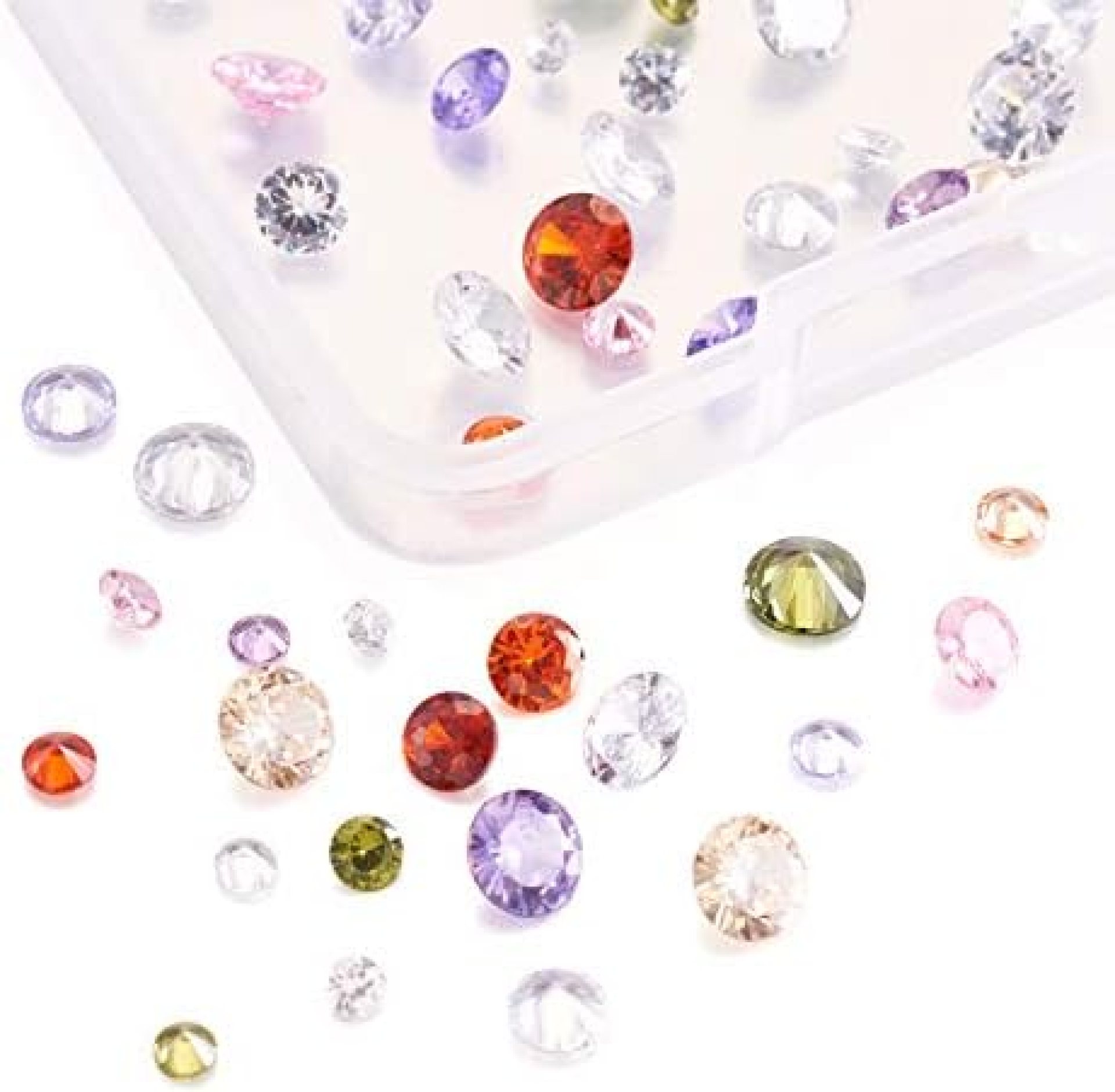 Beadthoven 80pcs 4size Mini Crystal Cubic Zirconia Stone Cabochons Faceted Pointed Back Rhinestone Loose Gemstone Beads Mixed Color for DIY Jewelry Making Embellishment Beadthoven 80pcs 4size Mini Crystal Cubic Zirconia Stone Cabochons Faceted Pointed Back Rhinestone Loose Gemstone Beads Mixed Color for DIY Jewelry Making Embellishment