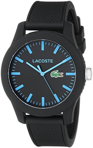 Lacoste Men’s 2010791 Lacoste.12.12 Black Watch with Silicone Strap Lacoste Men’s 2010791 Lacoste.12.12 Black Watch with Silicone Strap