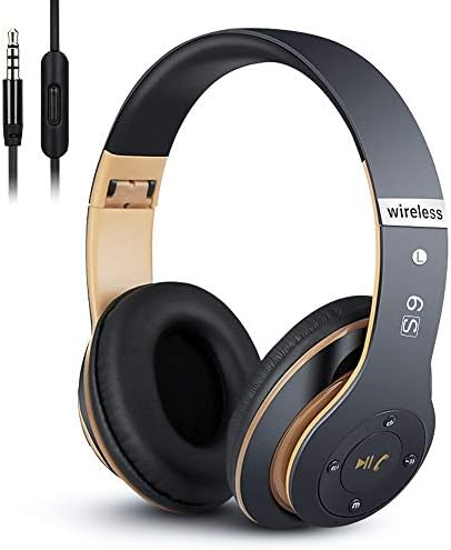 6S Wireless Bluetooth Headphones Over Ear, Hi-Fi Stereo Foldable Wireless Stereo Headsets Earbuds with Built-in Mic, Volume Control, FM for Phone/PC (Black & Gold) 6S Wireless Bluetooth Headphones Over Ear, Hi-Fi Stereo Foldable Wireless Stereo Headsets Earbuds with Built-in Mic, Volume Control, FM for Phone/PC (Black & Gold)