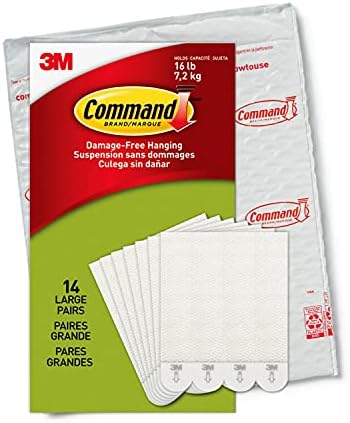 Command Picture Hanging Strips, Holds 16 lbs, 14 Pairs, White, PH206-14NA Command Picture Hanging Strips, Holds 16 lbs, 14 Pairs, White, PH206-14NA
