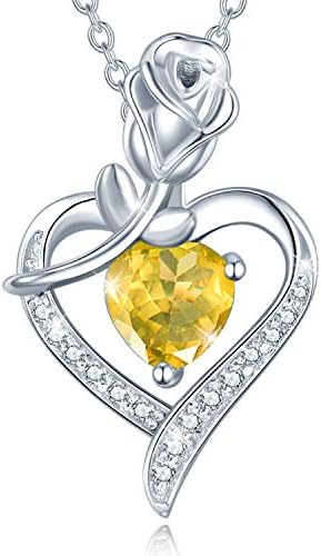 Fine Jewelry Birthstone Necklaces for Women Sterling Silver Genuine or Created Gemstone Rose Flower Heart Pendant Necklace Promise Anniversary Birthday Gifts for Girls Wife Her Mom Grandma Yourself Fine Jewelry Birthstone Necklaces for Women Sterling Silver Genuine or Created Gemstone Rose Flower Heart Pendant Necklace Promise Anniversary Birthday Gifts for Girls Wife Her Mom Grandma Yourself
