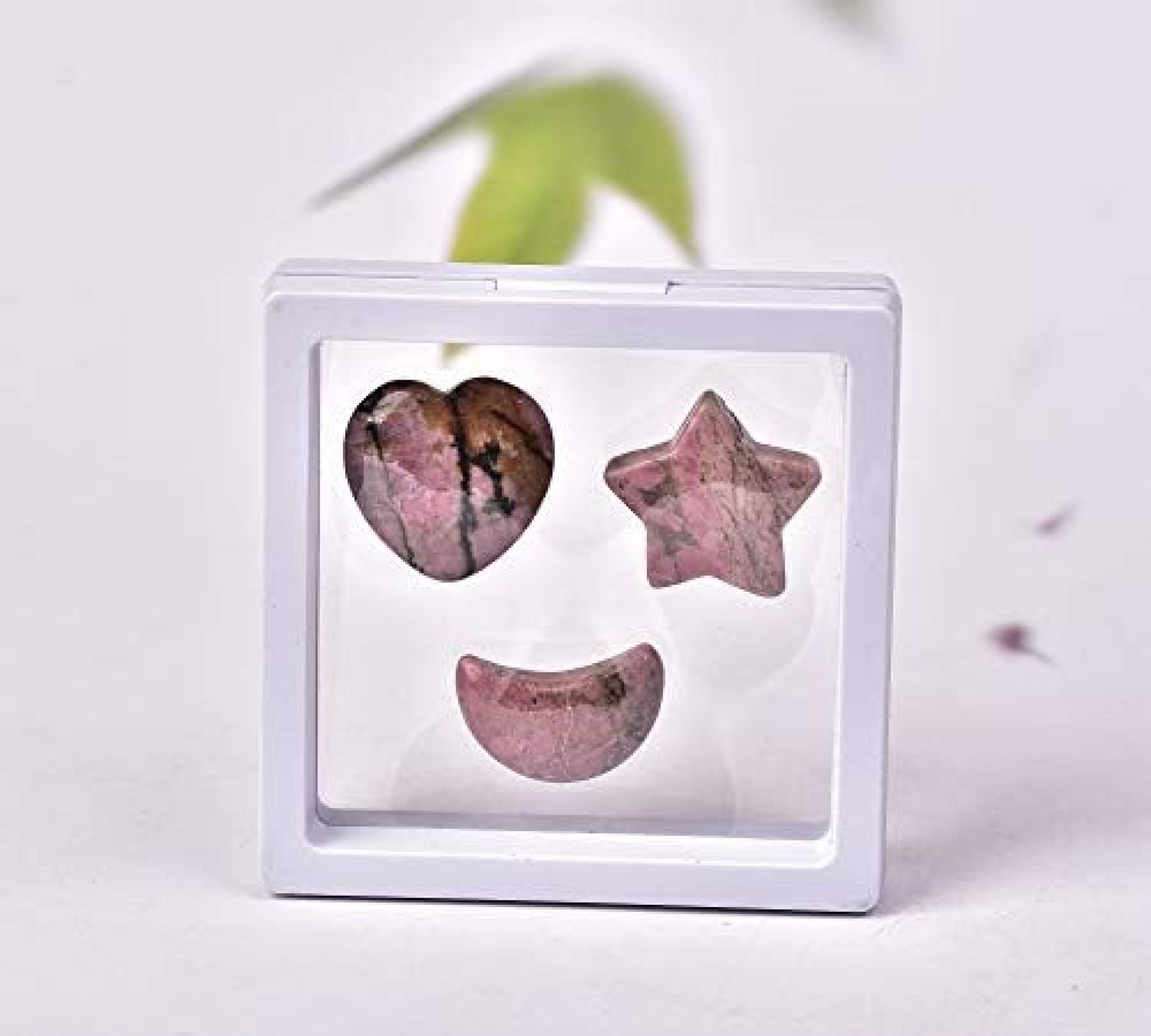 JIC Gem Natural Gemstones Rhodochrosite Worry Stones, Healing Crystals Set of 3 Lovely Heart, Moon and Star Shaped 1.2″ with Gift Box for Mother’s Day, Home,Office Decor, DIY Jewelry Making JIC Gem Natural Gemstones Rhodochrosite Worry Stones, Healing Crystals Set of 3 Lovely Heart, Moon and Star Shaped 1.2″ with Gift Box for Mother’s Day, Home,Office Decor, DIY Jewelry Making
