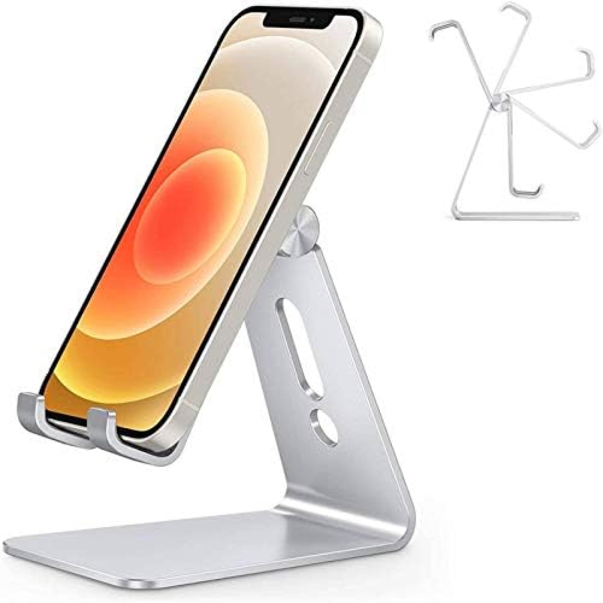 Adjustable Cell Phone Stand, OMOTON C2 Aluminum Desktop Phone Dock Holder Compatible with iPhone 11 Pro, SE, XR, 8 Plus 7 6, Samsung Galaxy, Google Pixel and More, Silver Adjustable Cell Phone Stand, OMOTON C2 Aluminum Desktop Phone Dock Holder Compatible with iPhone 11 Pro, SE, XR, 8 Plus 7 6, Samsung Galaxy, Google Pixel and More, Silver